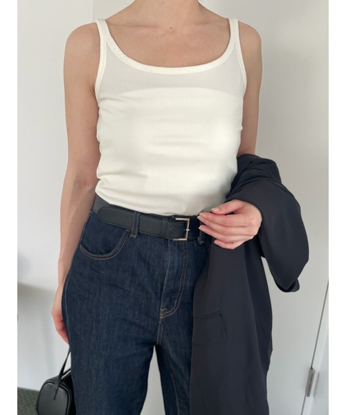 Henon.（ヘノン）の「リブタンクトップ（タンクトップ・レディース・ネイビー/グレー/ブラック/ホワイト・F）」の22枚目の写真