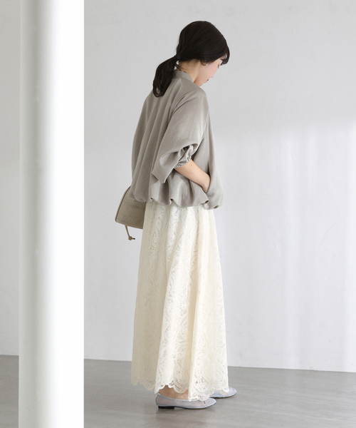 La TOTALITE（ラトータリテ）の「【洗える】TORRAZZO DONNA/トラッゾドンナ 別注レーススカート（スカート・レディース・アイボリー/ブラック/ホワイト・FREE）」の4枚目の写真