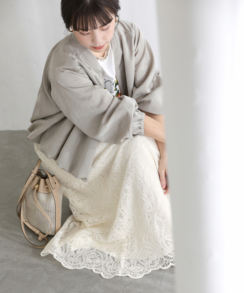 La TOTALITE（ラトータリテ）の「【洗える】TORRAZZO DONNA/トラッゾドンナ 別注レーススカート（スカート・レディース・アイボリー/ブラック/ホワイト・FREE）」の7枚目の写真