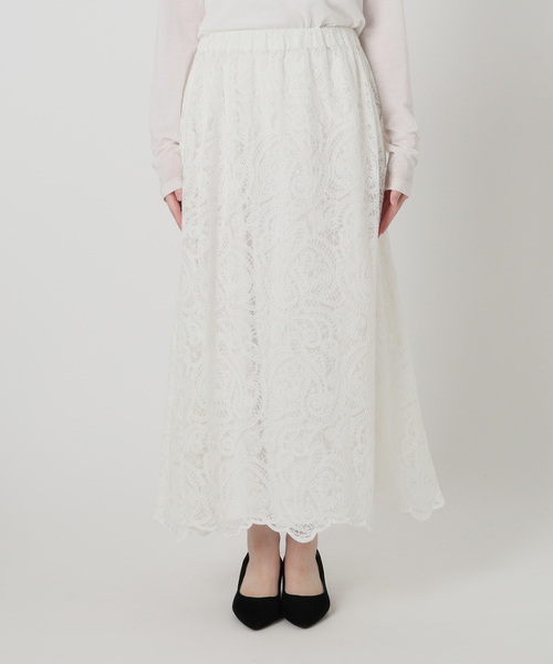 La TOTALITE（ラトータリテ）の「【洗える】TORRAZZO DONNA/トラッゾドンナ 別注レーススカート（スカート・レディース・アイボリー/ブラック/ホワイト・FREE）」の20枚目の写真