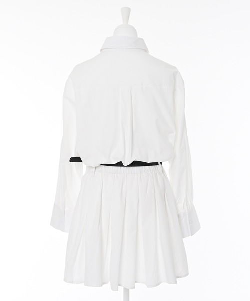 Narcissus（ナルシス）の「シャツベルトワンピース（ワンピース・レディース・ブルー/ホワイト・FREE）」の2枚目の写真