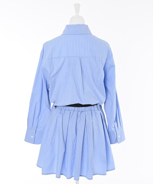 Narcissus（ナルシス）の「シャツベルトワンピース（ワンピース・レディース・ブルー/ホワイト・FREE）」の3枚目の写真
