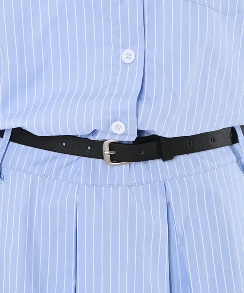 Narcissus（ナルシス）の「シャツベルトワンピース（ワンピース・レディース・ブルー/ホワイト・FREE）」の5枚目の写真