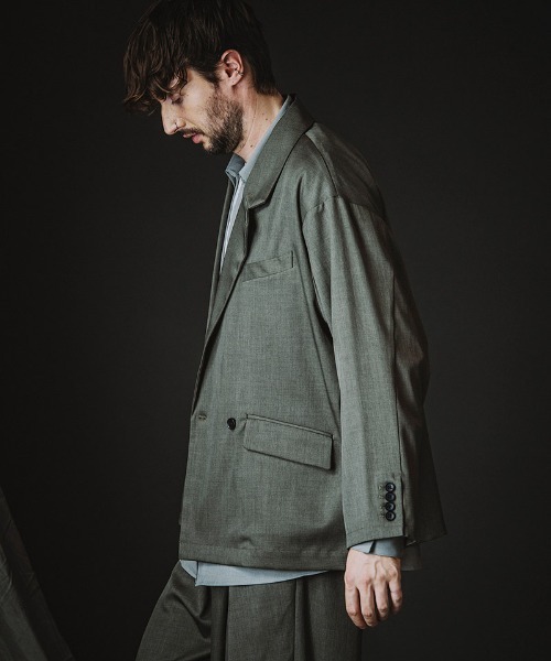 NO ID.（ノーアイディ）の「mj11372-ﾊﾞｯｸｽﾘｯﾄﾀﾞﾌﾞﾙﾌﾞﾚｽﾄJKT ジャケット(458006-408J)（テーラードジャケット・メンズ・グレー/ブラック・ONE SIZE）」の4枚目の写真