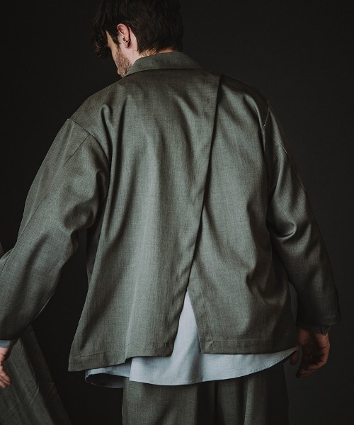 NO ID.（ノーアイディ）の「mj11372-ﾊﾞｯｸｽﾘｯﾄﾀﾞﾌﾞﾙﾌﾞﾚｽﾄJKT ジャケット(458006-408J)（テーラードジャケット・メンズ・グレー/ブラック・ONE SIZE）」の5枚目の写真