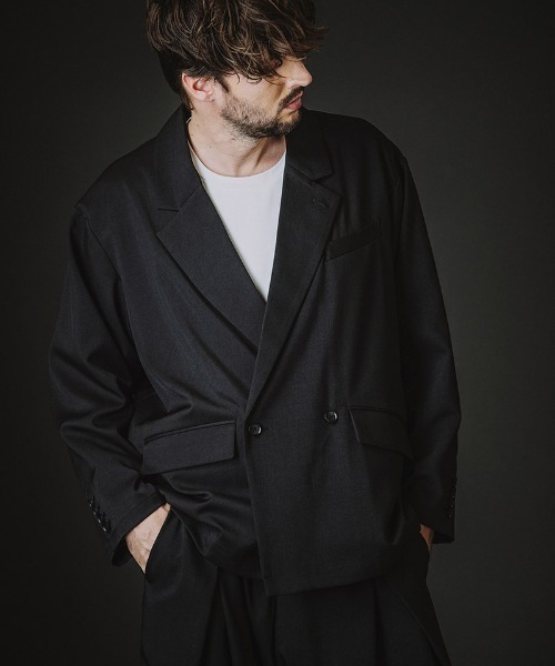 NO ID.（ノーアイディ）の「mj11372-ﾊﾞｯｸｽﾘｯﾄﾀﾞﾌﾞﾙﾌﾞﾚｽﾄJKT ジャケット(458006-408J)（テーラードジャケット・メンズ・グレー/ブラック・ONE SIZE）」の10枚目の写真