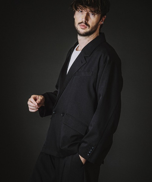 NO ID.（ノーアイディ）の「mj11372-ﾊﾞｯｸｽﾘｯﾄﾀﾞﾌﾞﾙﾌﾞﾚｽﾄJKT ジャケット(458006-408J)（テーラードジャケット・メンズ・グレー/ブラック・ONE SIZE）」の12枚目の写真