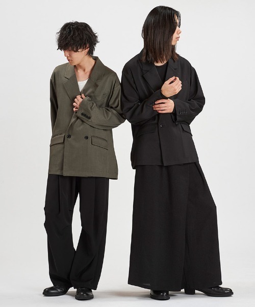 NO ID.（ノーアイディ）の「mj11372-ﾊﾞｯｸｽﾘｯﾄﾀﾞﾌﾞﾙﾌﾞﾚｽﾄJKT ジャケット(458006-408J)（テーラードジャケット・メンズ・グレー/ブラック・ONE SIZE）」の18枚目の写真