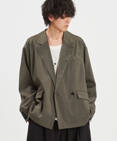 NO ID.（ノーアイディ）の「mj11372-ﾊﾞｯｸｽﾘｯﾄﾀﾞﾌﾞﾙﾌﾞﾚｽﾄJKT ジャケット(458006-408J)（テーラードジャケット・メンズ・グレー/ブラック・ONE SIZE）」の20枚目の写真