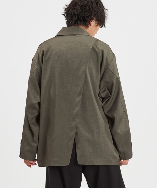 NO ID.（ノーアイディ）の「mj11372-ﾊﾞｯｸｽﾘｯﾄﾀﾞﾌﾞﾙﾌﾞﾚｽﾄJKT ジャケット(458006-408J)（テーラードジャケット・メンズ・グレー/ブラック・ONE SIZE）」の21枚目の写真