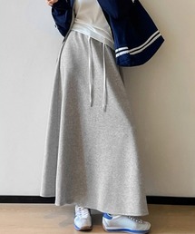スウェットロングスカート 美脚 春秋冬