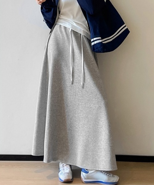 Miniministore(ミニミニストア)の「スウェットロングスカート 美脚 春秋冬(スカート・レディース・グレー/ネイビー/ブラック・M/S/L)」の2枚目の写真