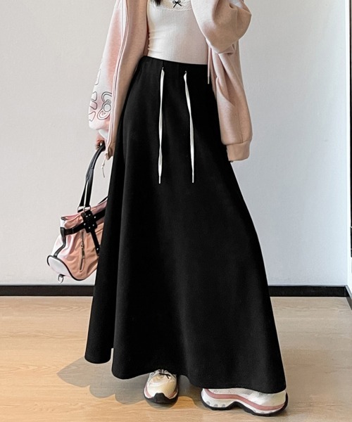 Miniministore(ミニミニストア)の「スウェットロングスカート 美脚 春秋冬(スカート・レディース・グレー/ネイビー/ブラック・M/S/L)」の1枚目の写真