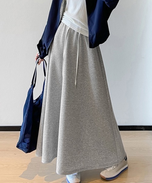 Miniministore(ミニミニストア)の「スウェットロングスカート 美脚 春秋冬(スカート・レディース・グレー/ネイビー/ブラック・M/S/L)」の4枚目の写真