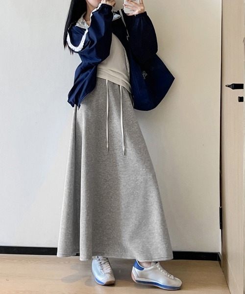 Miniministore(ミニミニストア)の「スウェットロングスカート 美脚 春秋冬(スカート・レディース・グレー/ネイビー/ブラック・M/S/L)」の5枚目の写真