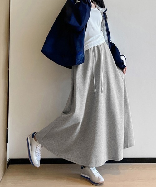 Miniministore(ミニミニストア)の「スウェットロングスカート 美脚 春秋冬(スカート・レディース・グレー/ネイビー/ブラック・M/S/L)」の6枚目の写真