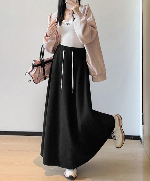 Miniministore(ミニミニストア)の「スウェットロングスカート 美脚 春秋冬(スカート・レディース・グレー/ネイビー/ブラック・M/S/L)」の12枚目の写真