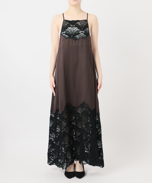 IENA LA BOUCLE(イエナラブークル)の「IENA LA BOUCLE R/Lサテンレースコンビキャミドレ(ワンピース・レディース・ブラウン・FREE)」の8枚目の写真