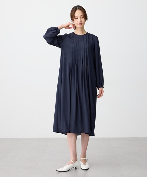 A/C DESIGN BY ALPHA CUBIC（エーシーデザインバイアルファキュービック）の「フロントタックワンピース【ファーストライン】（ワンピース・レディース・ネイビー/ブラック・9号/11号/13号）」の9枚目の写真