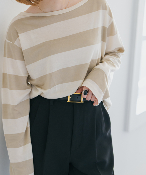 Spick & Span（スピックアンドスパン）の「《追加》ATELIER AMBOISE/アトリエ アンボワーズ Hバックルベルト（ベルト・レディース・ブラック・FREE）」の2枚目の写真