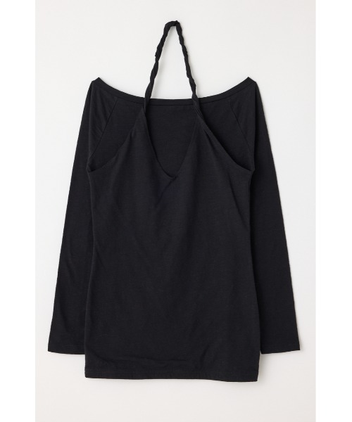 LAGUA GEM(ラグアジェム)の「HALTER NECK CUT チュニック(Tシャツ/カットソー・レディース・ブラック/カーキ/ホワイト・FREE)」の7枚目の写真