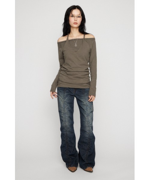 LAGUA GEM(ラグアジェム)の「HALTER NECK CUT チュニック(Tシャツ/カットソー・レディース・ブラック/カーキ/ホワイト・FREE)」の10枚目の写真