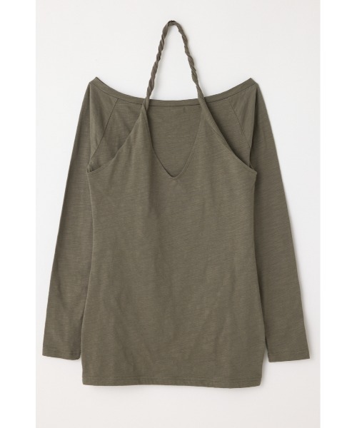LAGUA GEM(ラグアジェム)の「HALTER NECK CUT チュニック(Tシャツ/カットソー・レディース・ブラック/カーキ/ホワイト・FREE)」の11枚目の写真