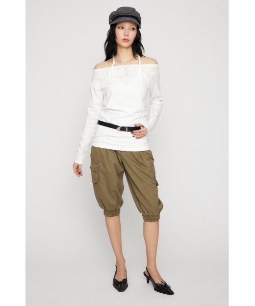 LAGUA GEM(ラグアジェム)の「HALTER NECK CUT チュニック(Tシャツ/カットソー・レディース・ブラック/カーキ/ホワイト・FREE)」の14枚目の写真