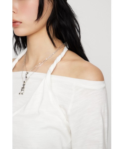 LAGUA GEM(ラグアジェム)の「HALTER NECK CUT チュニック(Tシャツ/カットソー・レディース・ブラック/カーキ/ホワイト・FREE)」の19枚目の写真
