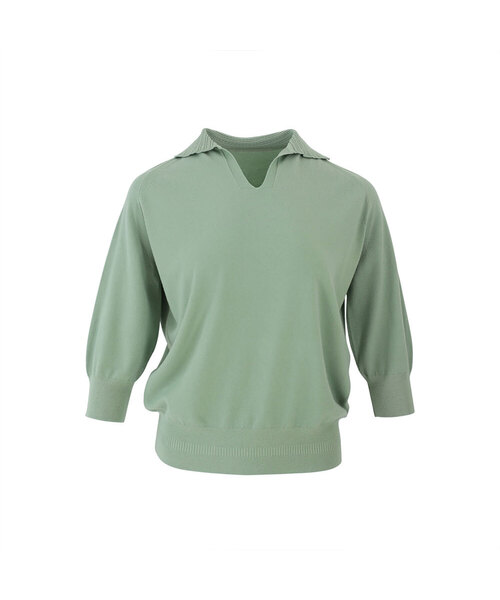 VASCARA(バスカラ)の「V Collar Neck Raglan Capri Knitwear (3colors)(ニット/セーター・レディース・ブラック/カーキ/クリーム・FREE)」の3枚目の写真