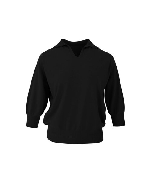 VASCARA(バスカラ)の「V Collar Neck Raglan Capri Knitwear (3colors)(ニット/セーター・レディース・ブラック/カーキ/クリーム・FREE)」の1枚目の写真