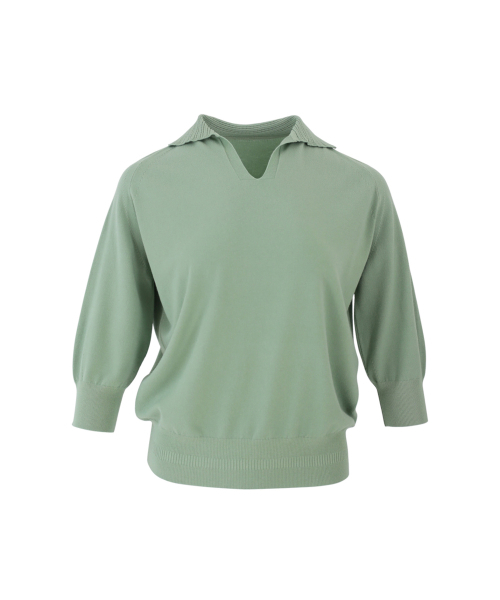 VASCARA(バスカラ)の「V Collar Neck Raglan Capri Knitwear (3colors)(ニット/セーター・レディース・ブラック/カーキ/クリーム・FREE)」の4枚目の写真