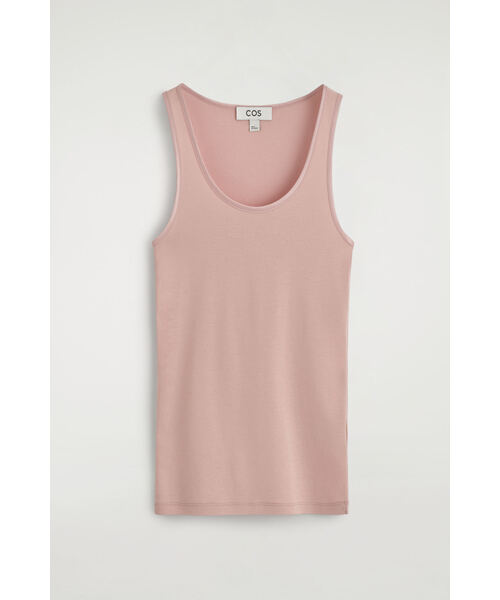COS（コス）の「サテントリム　コットンジャージータンクトップ（タンクトップ・レディース・ピンク・36/38/M/L）」の6枚目の写真
