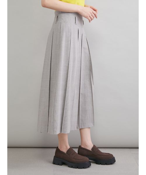 Mila Owen（ミラオーウェン）の「プリーツタックスカート（スカート・レディース・チャコールグレー/キャメル/チェック・1/0）」の18枚目の写真