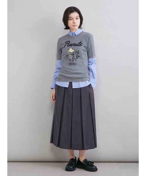 Mila Owen（ミラオーウェン）の「プリーツタックスカート（スカート・レディース・チャコールグレー/キャメル/チェック・1/0）」の5枚目の写真