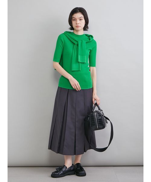 Mila Owen（ミラオーウェン）の「プリーツタックスカート（スカート・レディース・チャコールグレー/キャメル/チェック・1/0）」の8枚目の写真