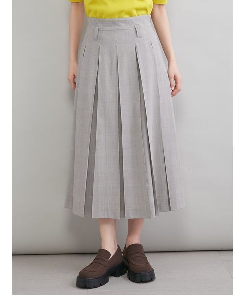 Mila Owen（ミラオーウェン）の「プリーツタックスカート（スカート・レディース・チャコールグレー/キャメル/チェック・1/0）」の13枚目の写真