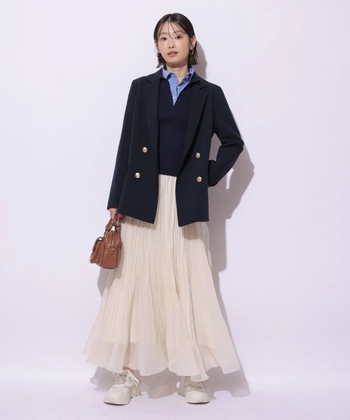 Mystrada（マイストラーダ）の「シャツドッキングニット（ニット/セーター・レディース・ライトイエロー/ピンク/ネイビー・38）」の15枚目の写真