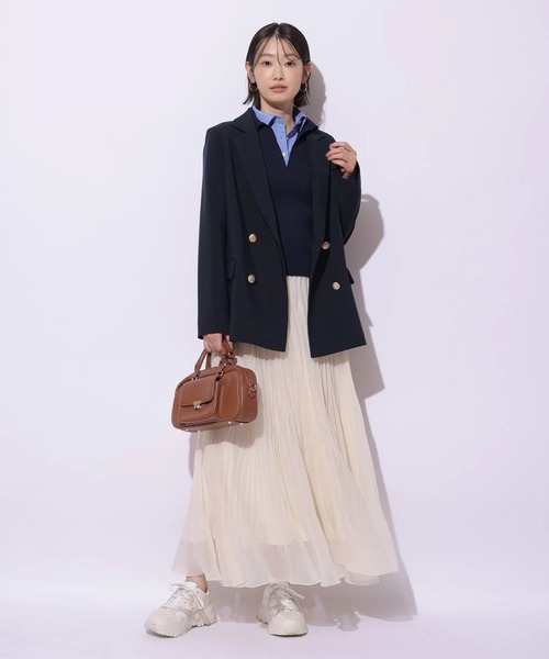 Mystrada（マイストラーダ）の「シャツドッキングニット（ニット/セーター・レディース・ライトイエロー/ピンク/ネイビー・38）」の16枚目の写真