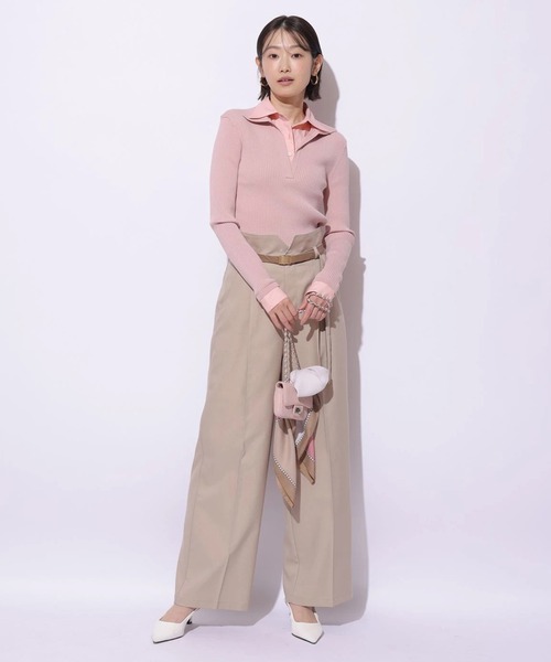 Mystrada（マイストラーダ）の「シャツドッキングニット（ニット/セーター・レディース・ライトイエロー/ピンク/ネイビー・38）」の20枚目の写真