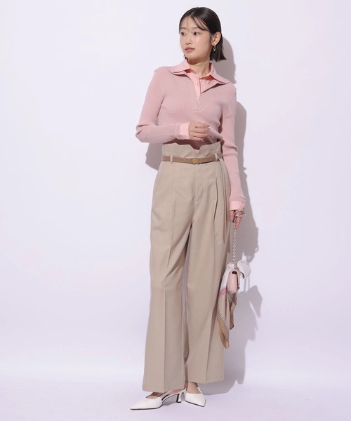 Mystrada（マイストラーダ）の「シャツドッキングニット（ニット/セーター・レディース・ライトイエロー/ピンク/ネイビー・38）」の21枚目の写真