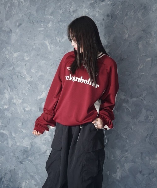 NOIZY（ノイジー）の「Pullover Game Long Shirt / プルオーバー ジャージ素材 ゲームシャツ（Tシャツ/カットソー・メンズ・ワインレッド・MEDIUM/LARGE）」の15枚目の写真