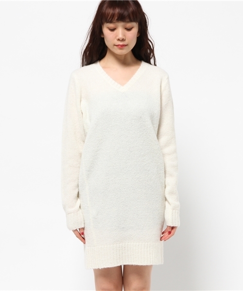 MOUSSY（マウジー）の「BOUCLE OP（ワンピース・レディース・トップグレー/オフホワイト/ブラウン・FREE）」の4枚目の写真