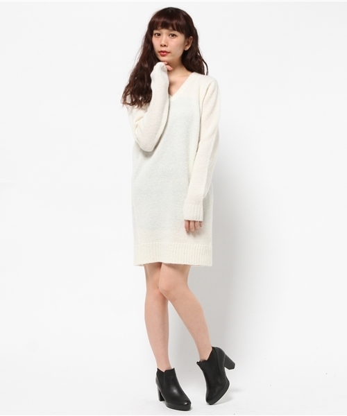 MOUSSY（マウジー）の「BOUCLE OP（ワンピース・レディース・トップグレー/オフホワイト/ブラウン・FREE）」の7枚目の写真