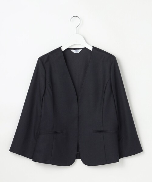J.PRESS(ジェイプレス)の「【定番人気・セットアップ対応】OXIJEWEL ストレッチ ノーカラー ジャケット(ノーカラージャケット・レディース・ネイビー系/ライトグレー系/シルバー系・T13/T15)」の15枚目の写真