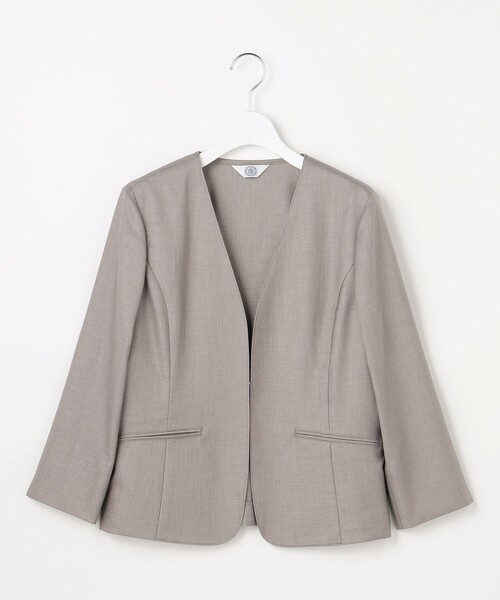 J.PRESS(ジェイプレス)の「【定番人気・セットアップ対応】OXIJEWEL ストレッチ ノーカラー ジャケット(ノーカラージャケット・レディース・ネイビー系/ライトグレー系/シルバー系・T13/T15)」の17枚目の写真