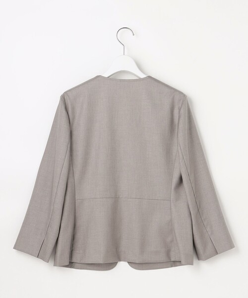 J.PRESS(ジェイプレス)の「【定番人気・セットアップ対応】OXIJEWEL ストレッチ ノーカラー ジャケット(ノーカラージャケット・レディース・ネイビー系/ライトグレー系/シルバー系・T13/T15)」の18枚目の写真