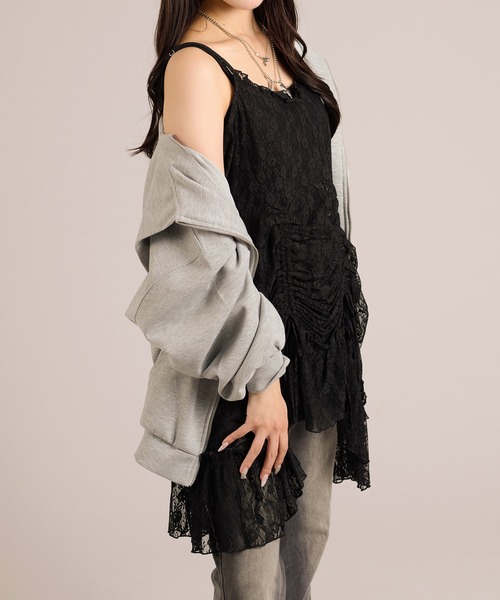 apres jour mignon(アプレジュールミニョン)の「ドロストキャミチュニック(キャミソール・レディース・ブラック系その他2/ブラック/オフホワイト/ブラック系その他/ホワイト系その他3/ブラック×ホワイト/ホワイト×ブラック・X-LARGE/フリー)」の10枚目の写真