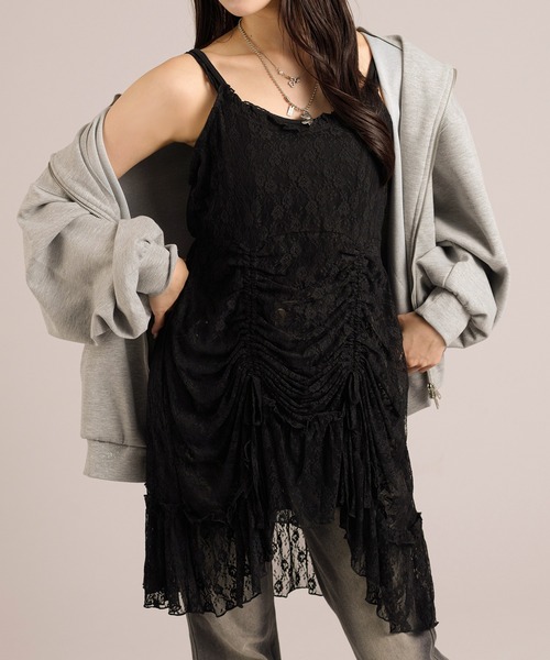 apres jour mignon(アプレジュールミニョン)の「ドロストキャミチュニック(キャミソール・レディース・ブラック系その他2/ブラック/オフホワイト/ブラック系その他/ホワイト系その他3/ブラック×ホワイト/ホワイト×ブラック・X-LARGE/フリー)」の12枚目の写真