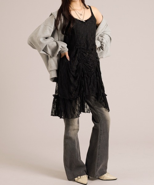 apres jour mignon(アプレジュールミニョン)の「ドロストキャミチュニック(キャミソール・レディース・ブラック系その他2/ブラック/オフホワイト/ブラック系その他/ホワイト系その他3/ブラック×ホワイト/ホワイト×ブラック・X-LARGE/フリー)」の16枚目の写真